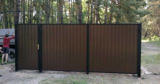 Купить распашные ворота из профнастила Томск, цена от 2706 руб.